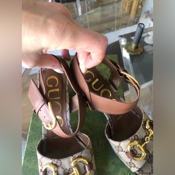 Gucci sandals heels GG monogram size 38 - Picture 4 of 7